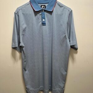 FootJoy Blue Stripe Polo Shirt Classic Design